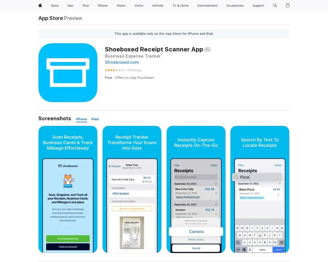 Shoeboxed Receipt Scanner App