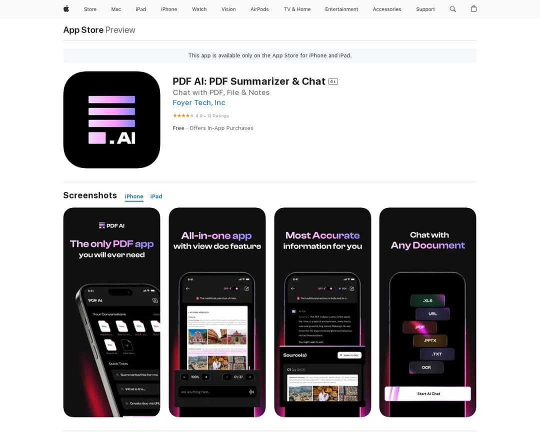 PDF AI: PDF Summarizer & Chat