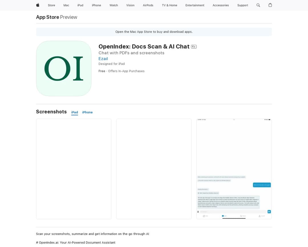 OpenIndex: Docs Scan & AI Chat