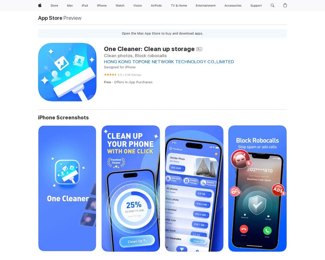 One Cleaner: Clean up storage