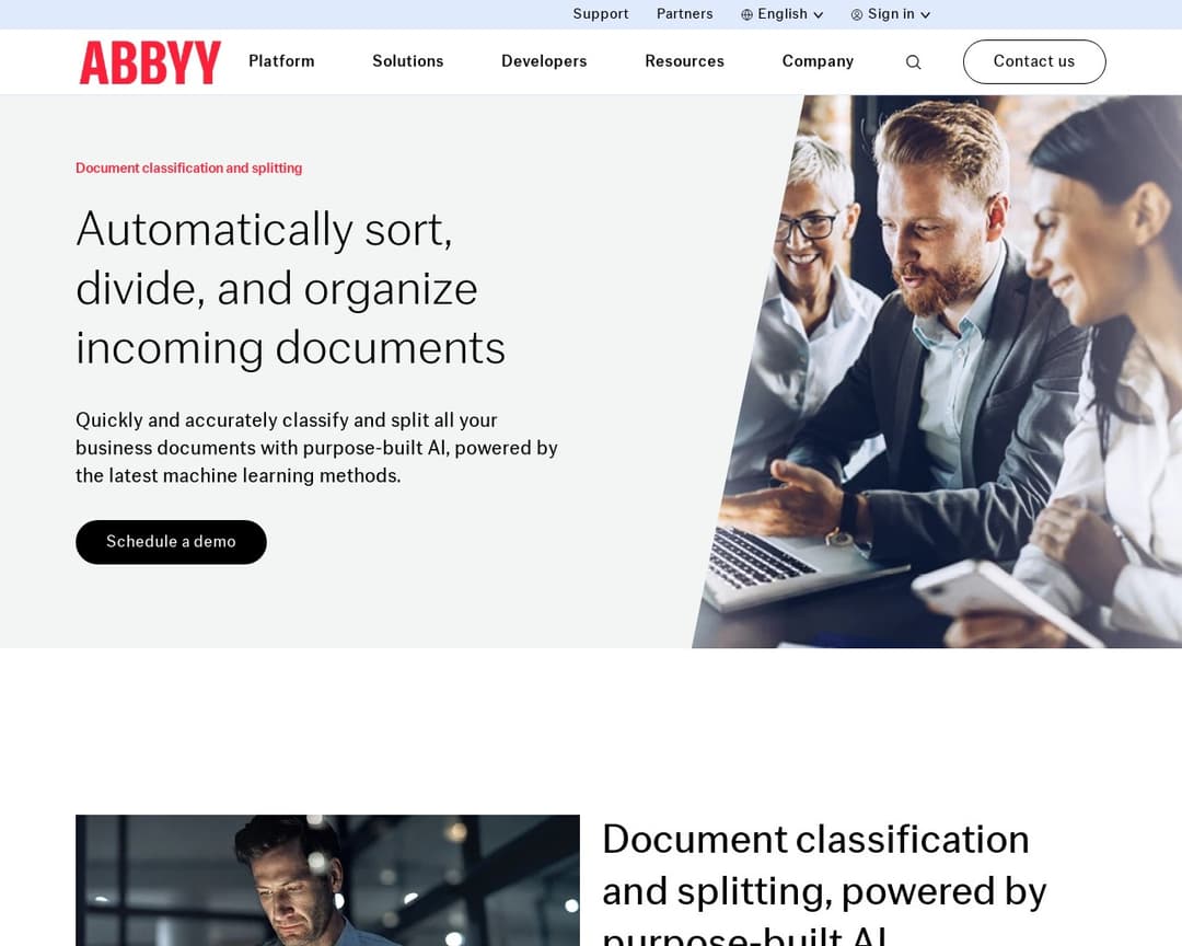 ABBYY Purpose-Build AI Document Classification Software