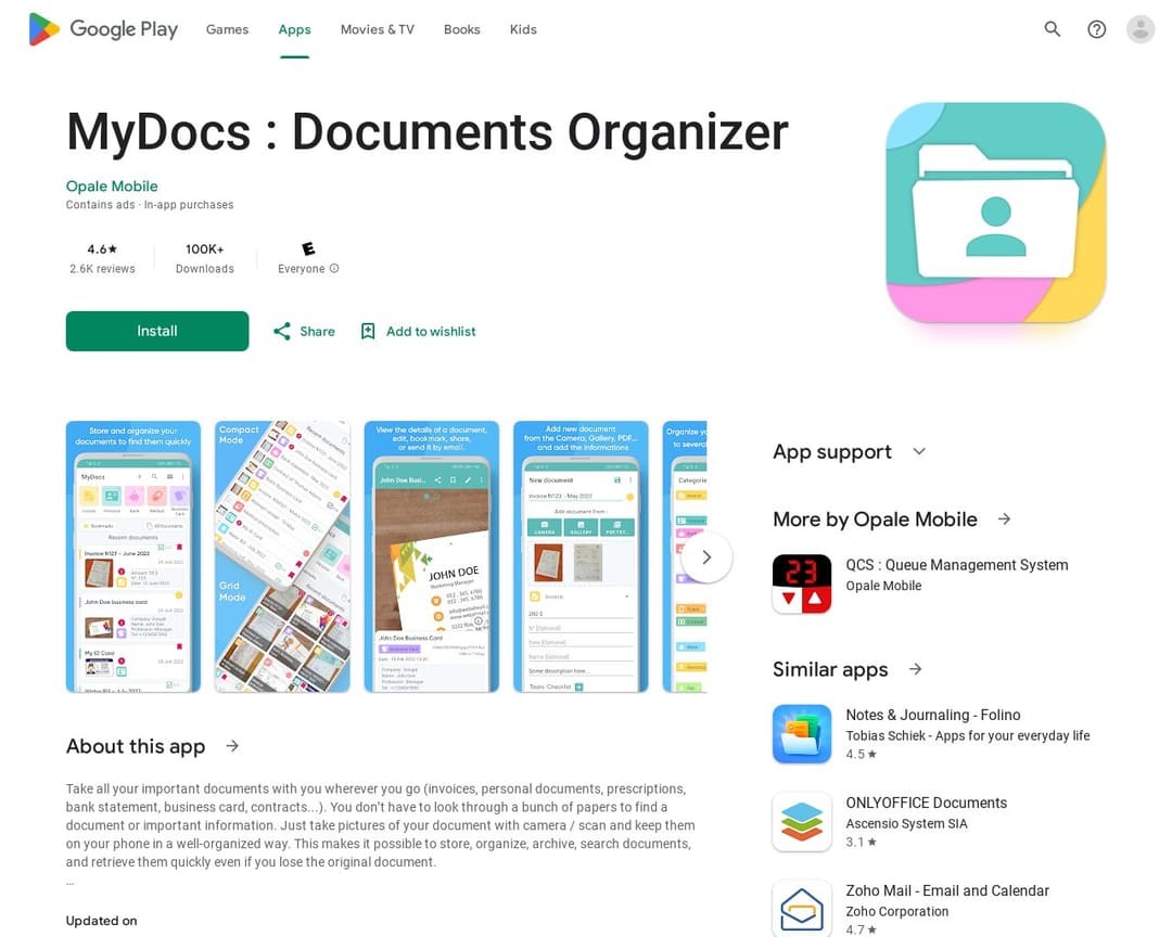 MyDocs : Documents Organizer