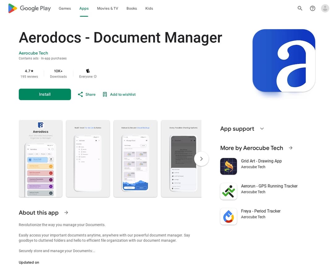 Aerodocs - Document Manager