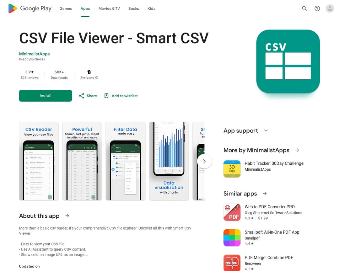 CSV File Viewer - Smart CSV