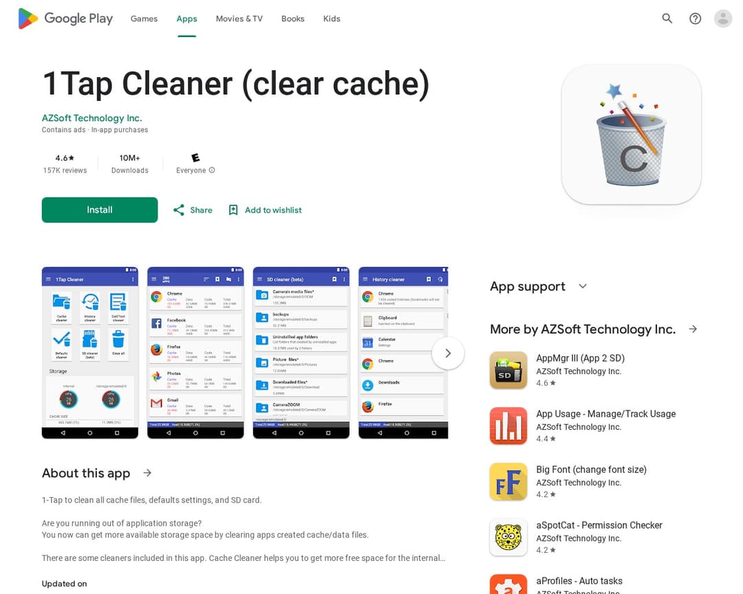 1Tap Cleaner (clear cache)