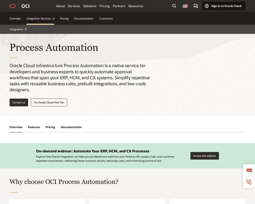 Oracle Cloud Infrastructure Process Automation