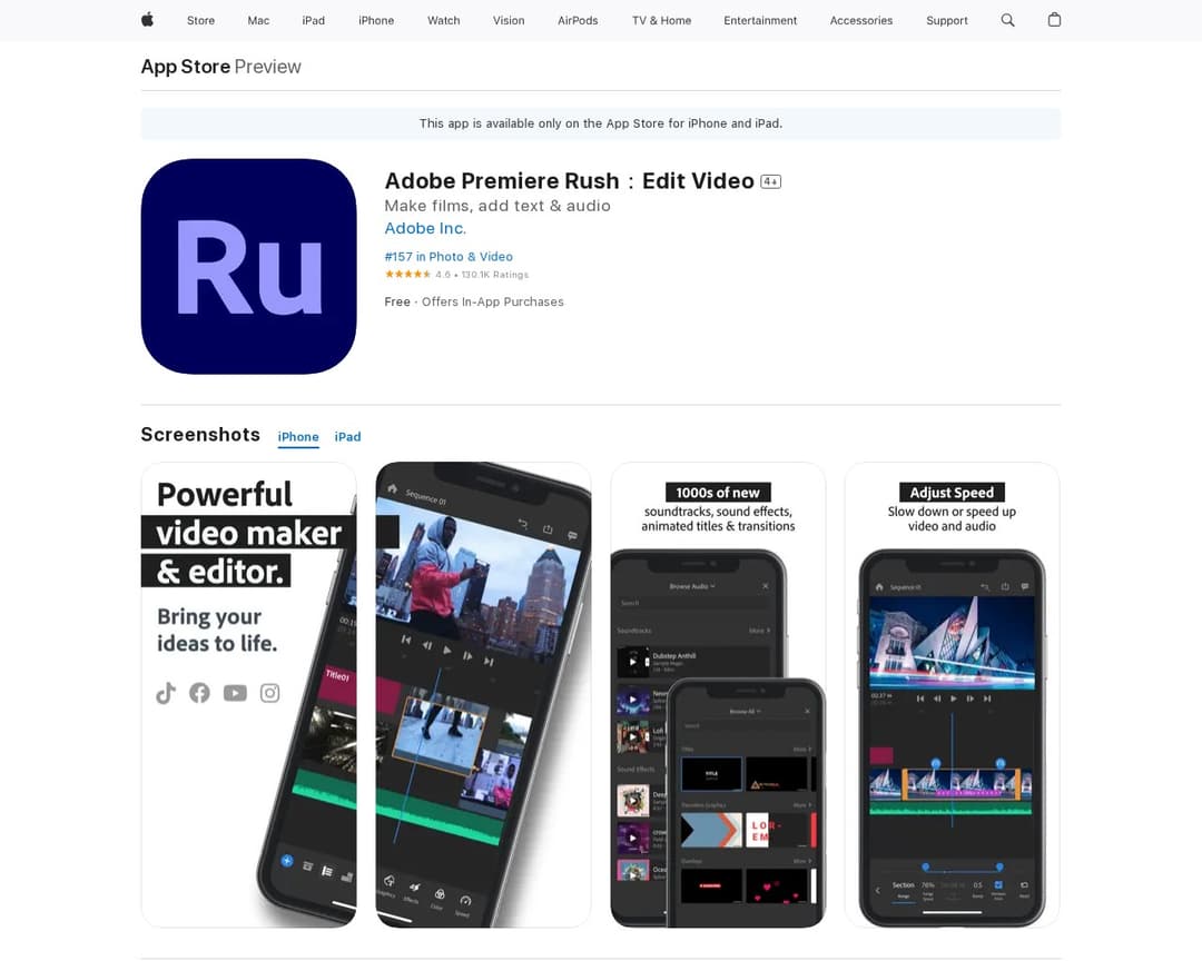 Adobe Premiere Rush
