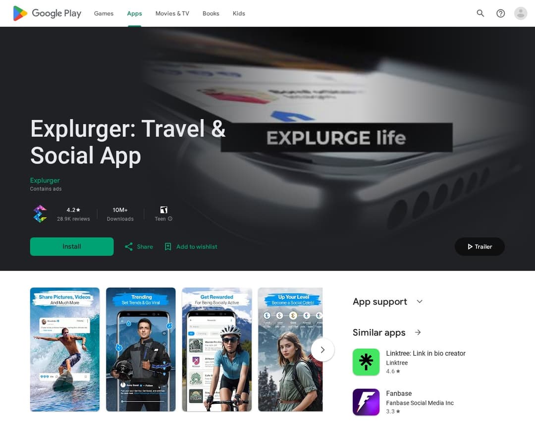 Explurger: Travel & Social App