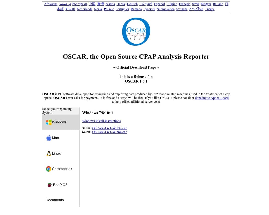 OSCAR (Open Source CPAP Analysis Reporter)