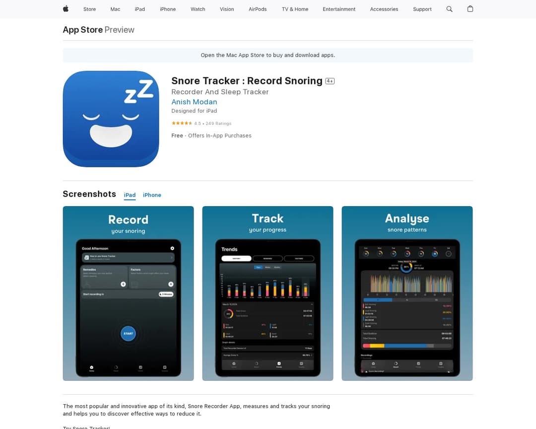 Snore Tracker : Record Snoring