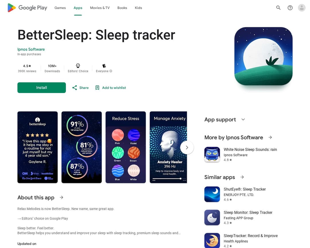 BetterSleep: Sleep tracker