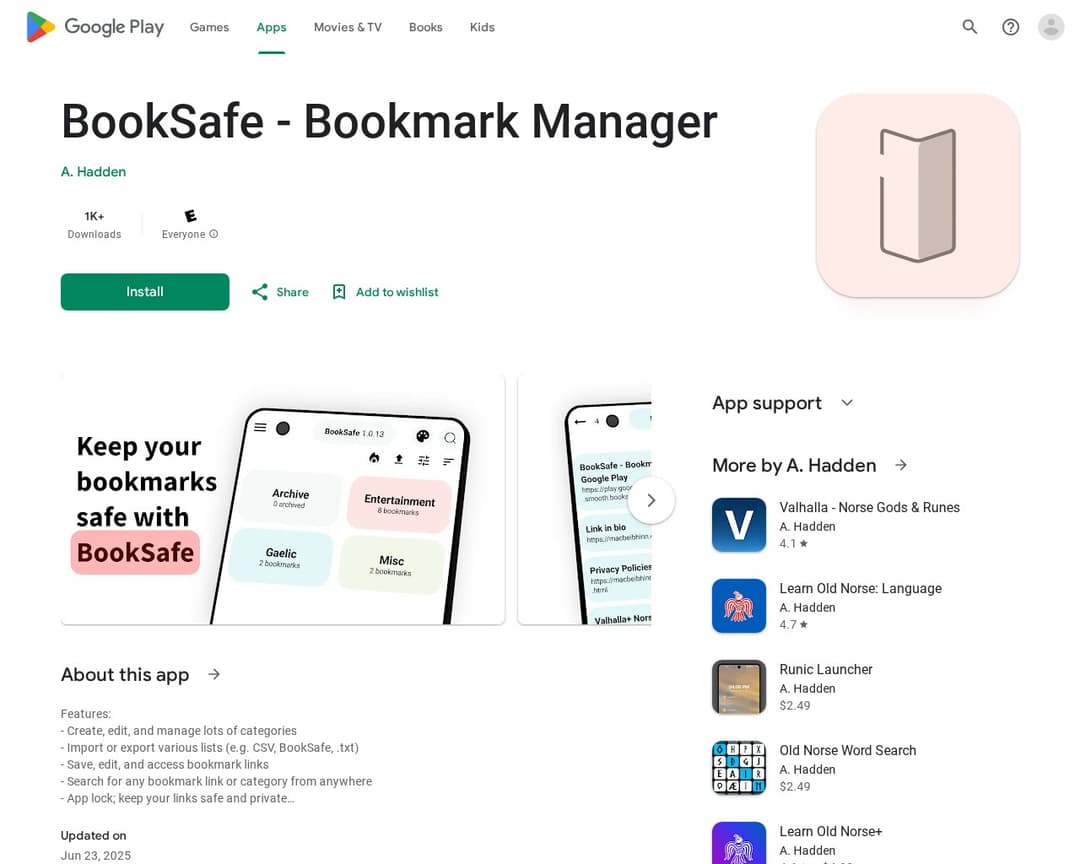 BookSafe - Bookmark Manager