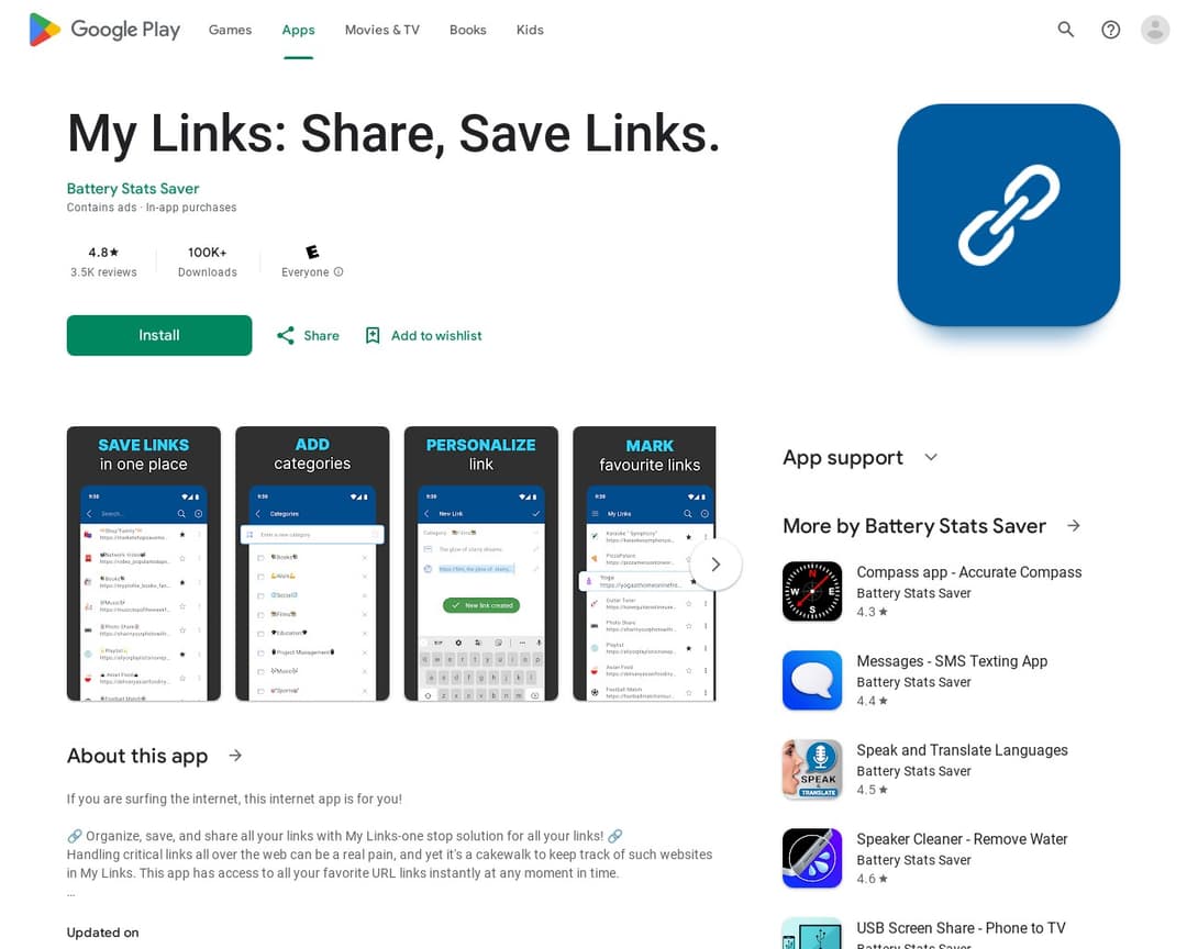 My Links: Share, Save Links.