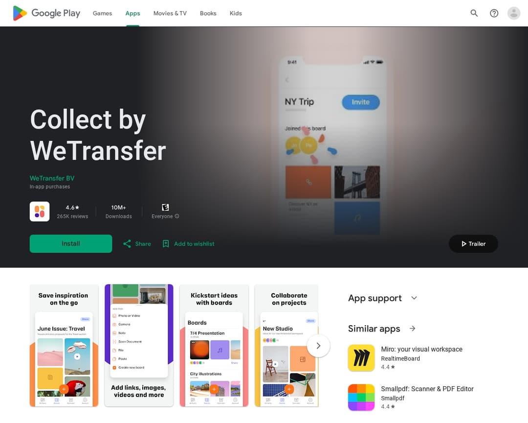 Collect by WeTransfer