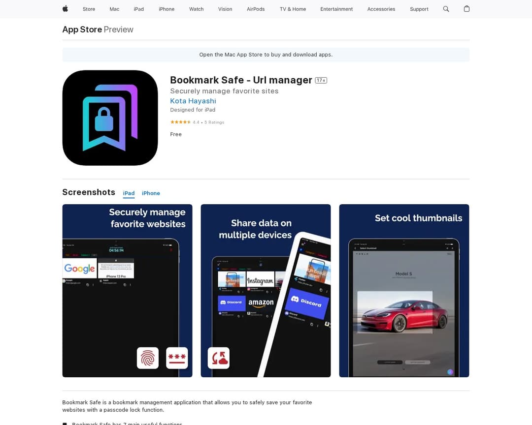 Bookmark Safe - Url manager