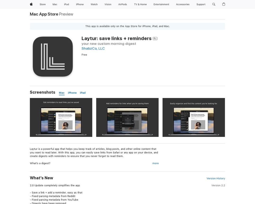 Laytur: save links + reminders