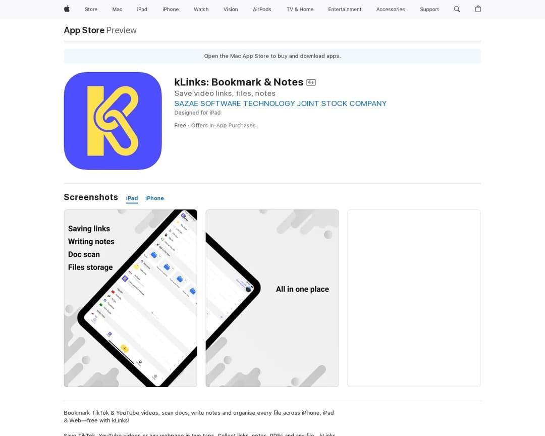 kLinks - Bookmark manager