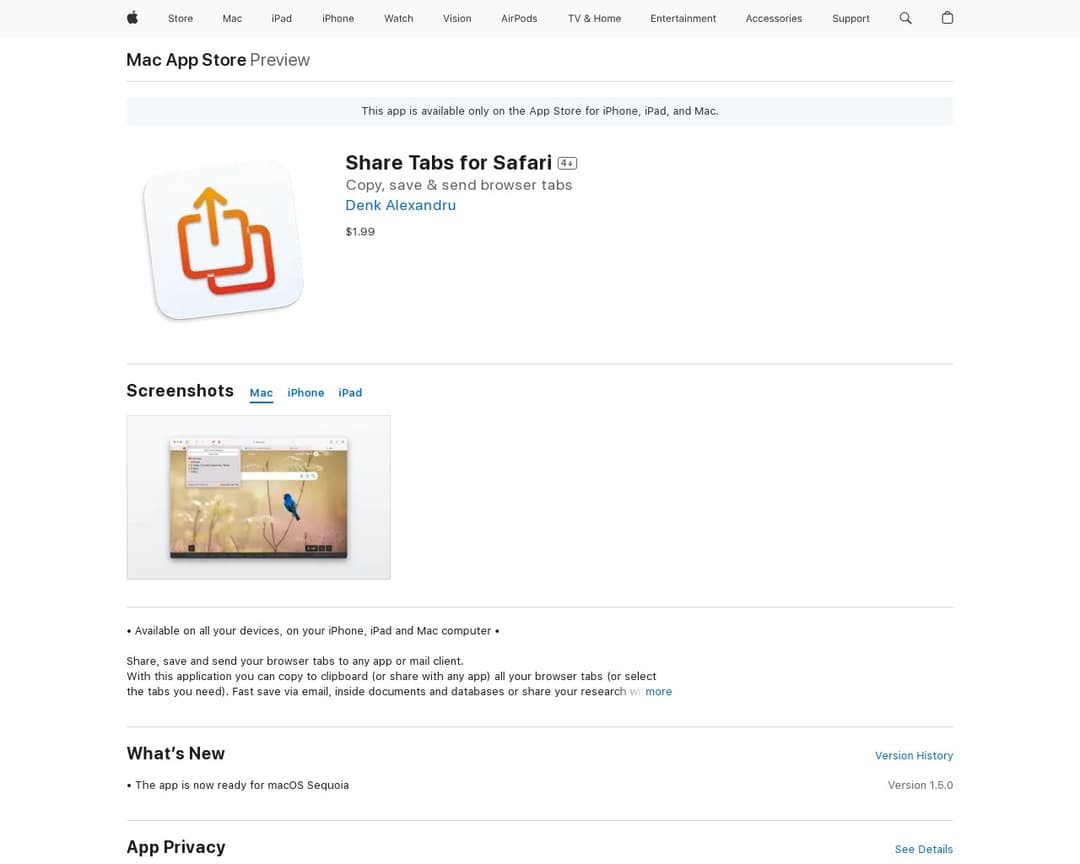 Share Tabs for Safari