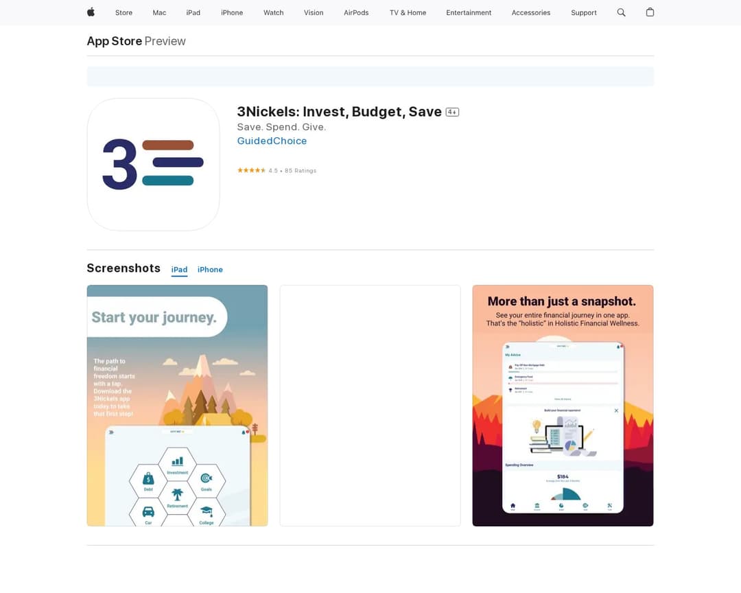 3Nickels: Invest, Budget, Save