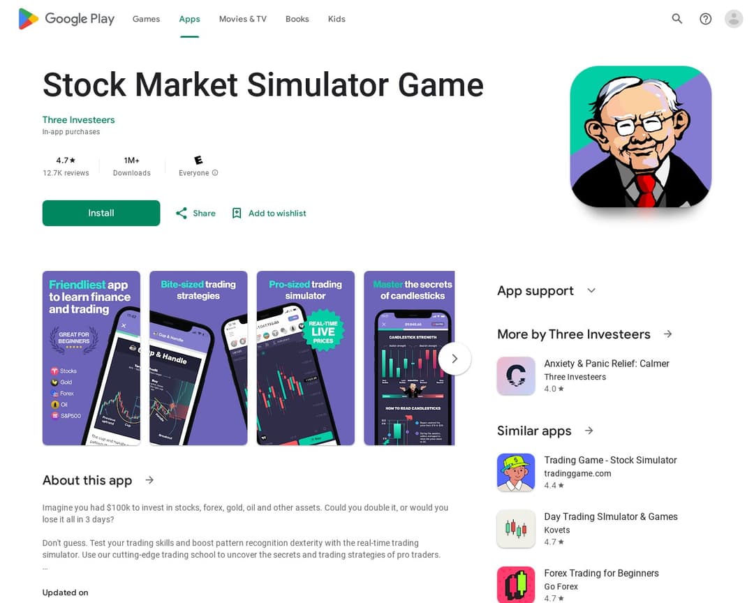 Stock Market Simulator Game - Three Investeers