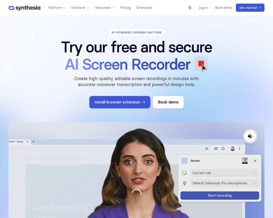 Synthesia AI Screen Recorder