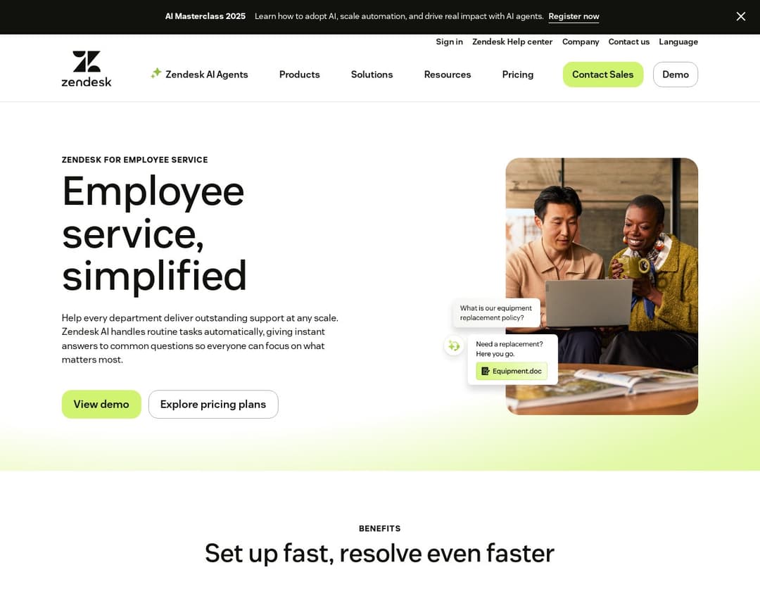 Zendesk for Employee Service