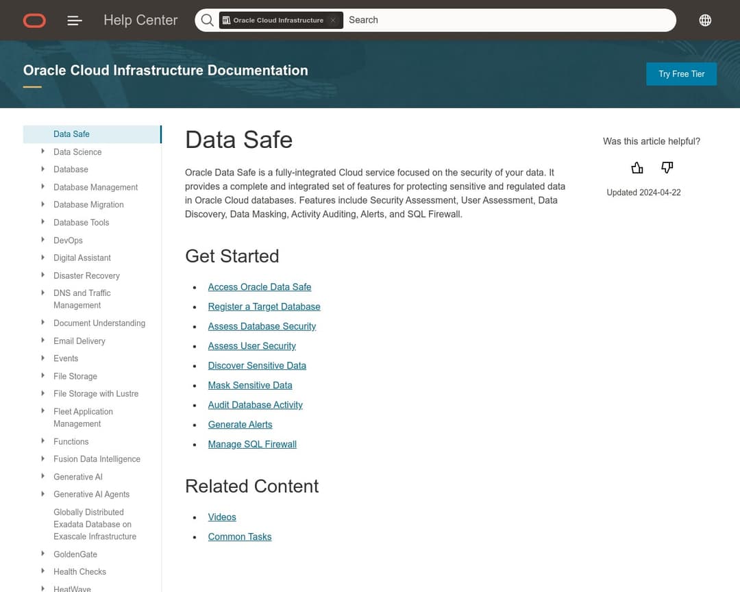 Oracle Data Safe