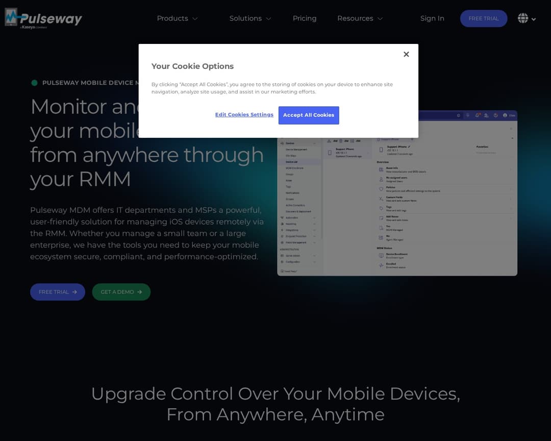 Pulseway Mobile Device Management (MDM)
