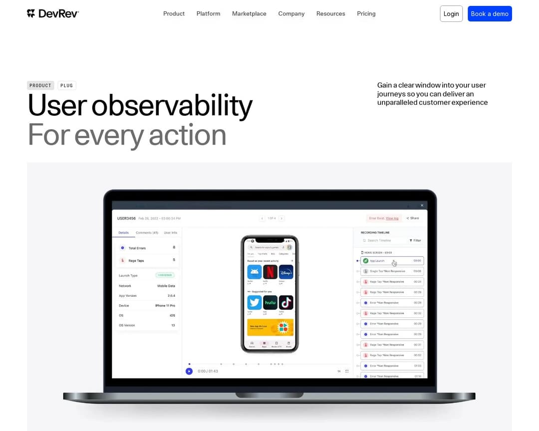 DevRev PLuG - User Observability