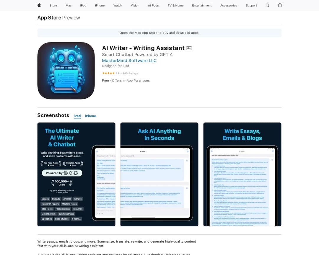 AI Writer - Writing Assistant