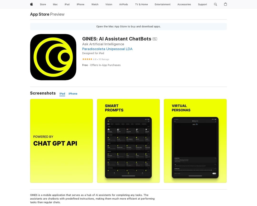 GINES: AI Assistant ChatBots