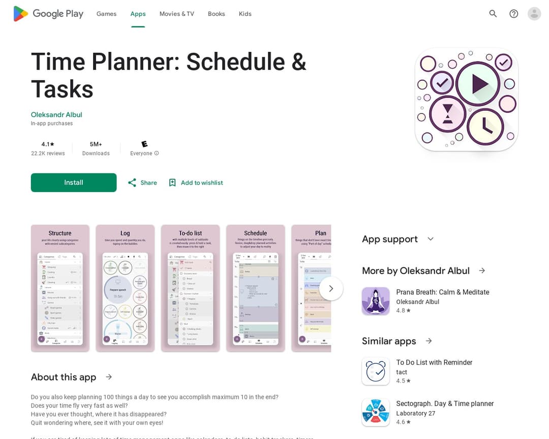 Time Planner: Schedule & Tasks