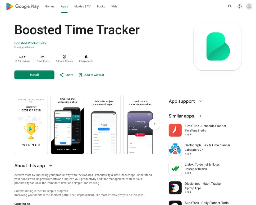 Boosted Time Tracker