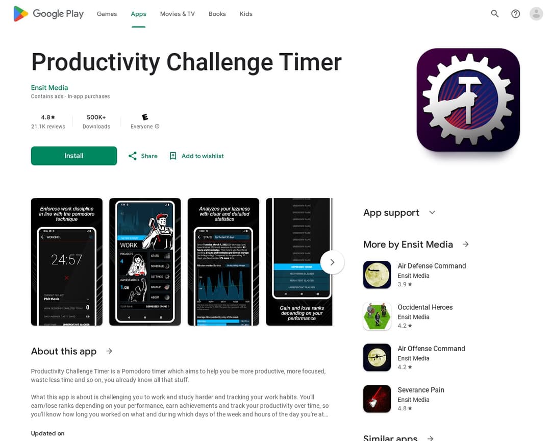 Productivity Challenge Timer