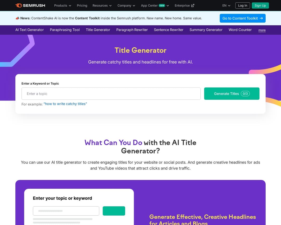 Semrush Title Generator
