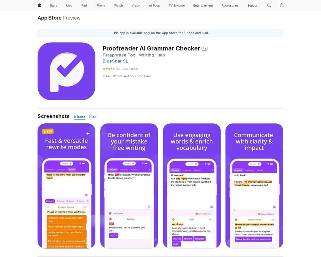 Proofreader AI Grammar Checker