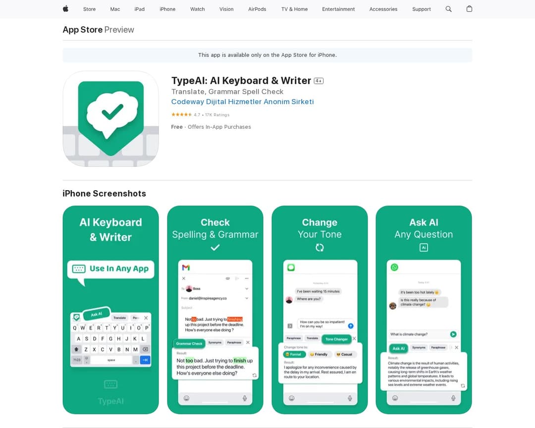 TypeAI: AI Keyboard & Writer