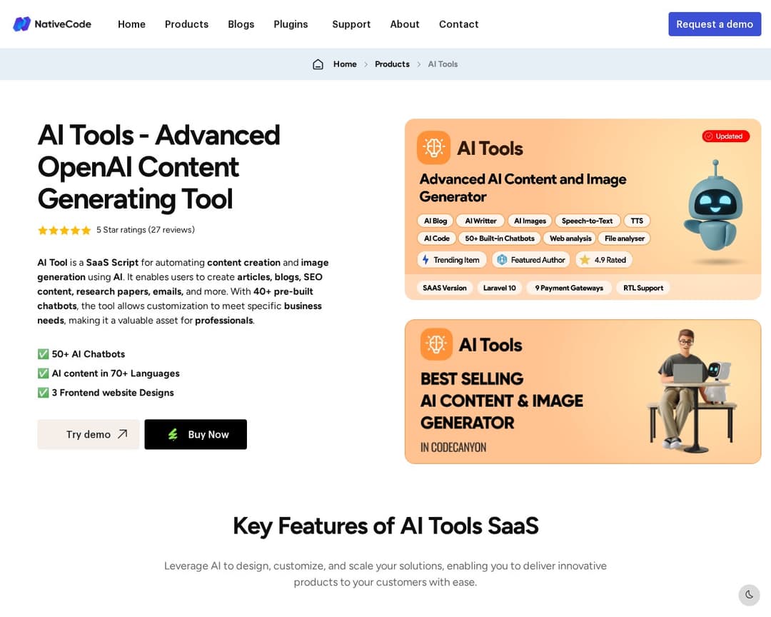 AI Tools - Advanced Content Generating Tool