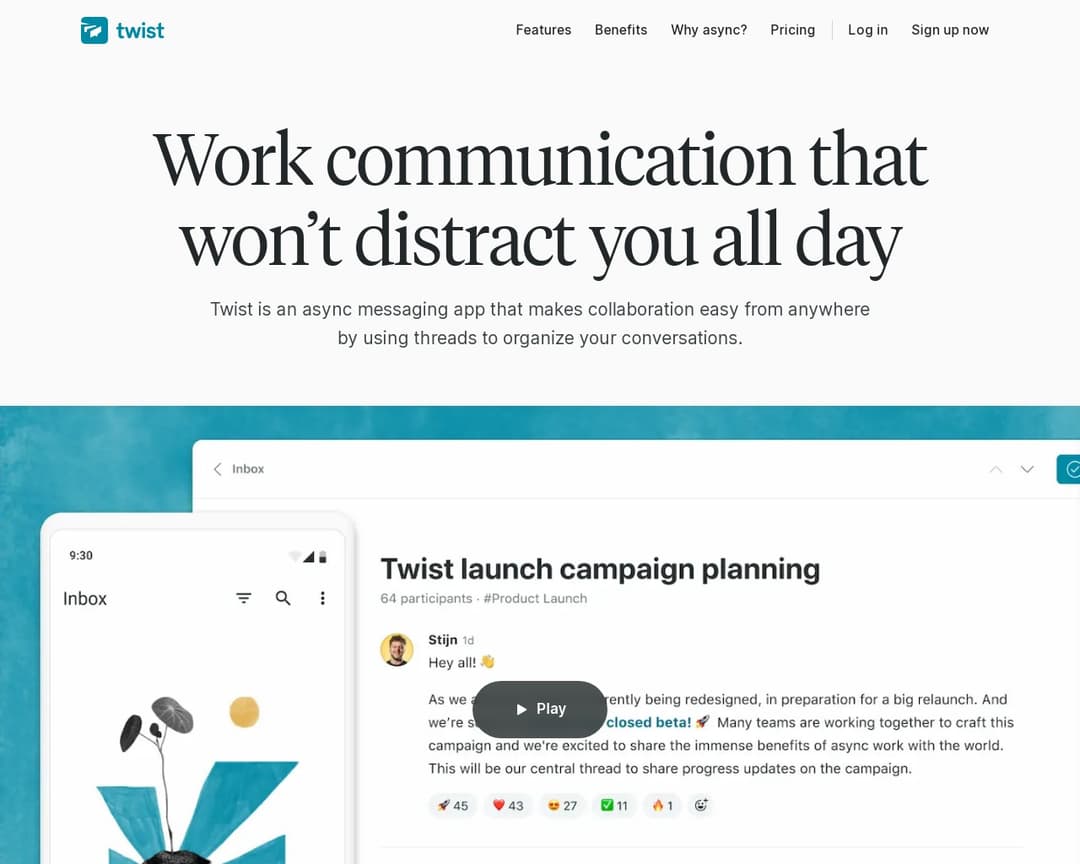 Twist (team communication by Doist)