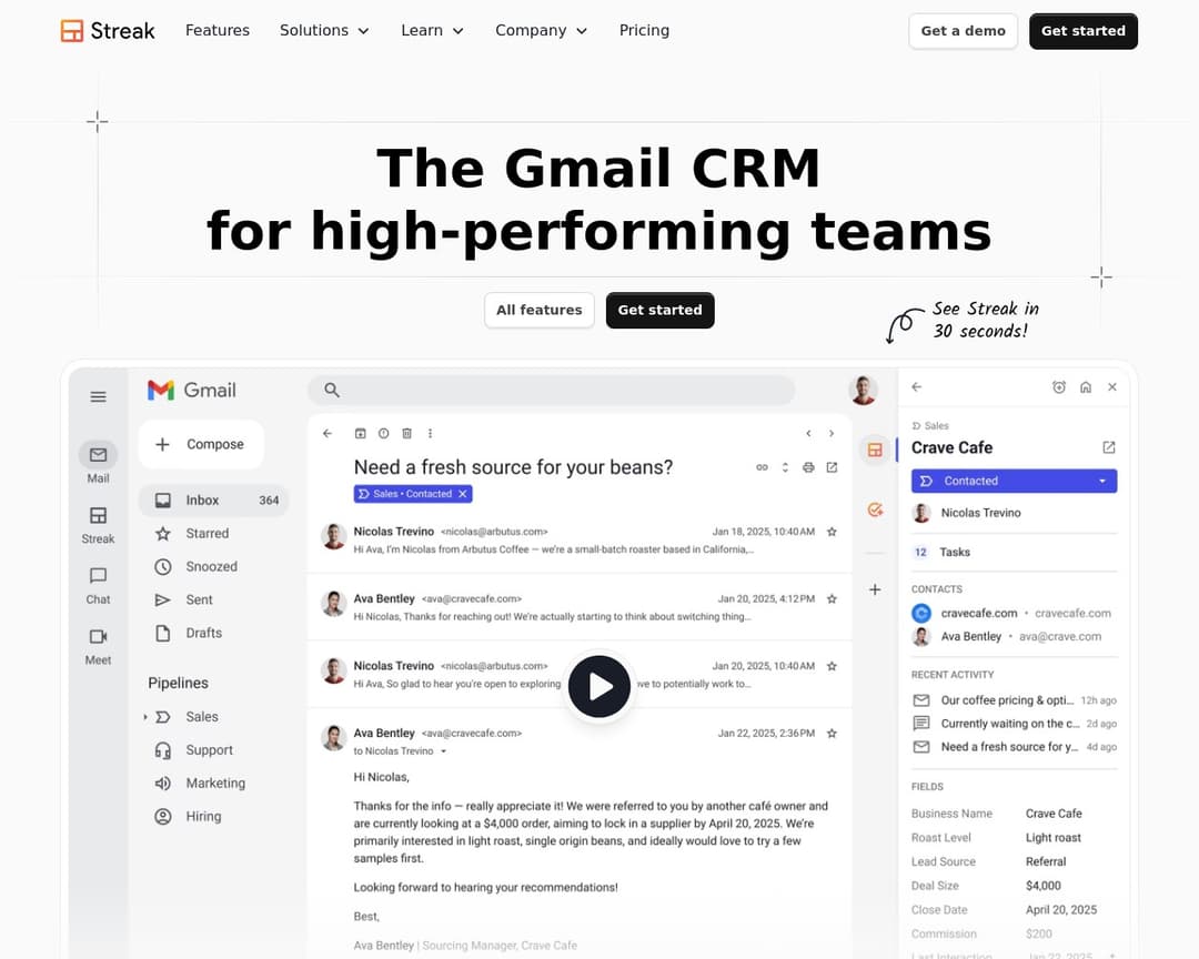 Streak CRM for Gmail