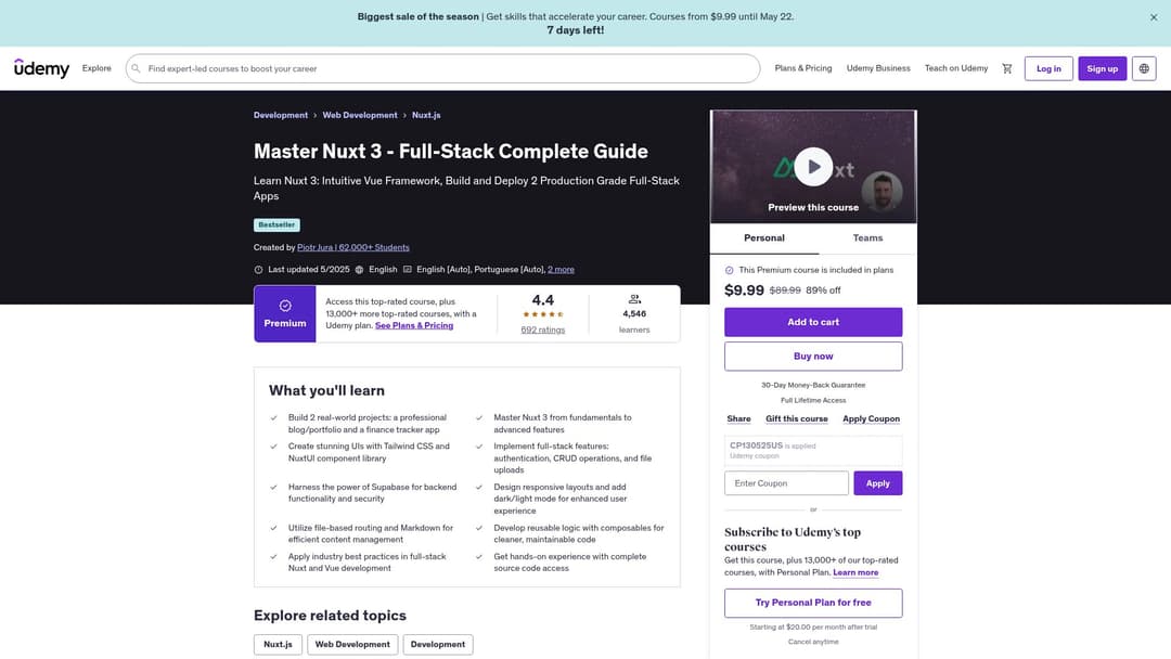 Master Nuxt 3 - Full-Stack Complete Guide