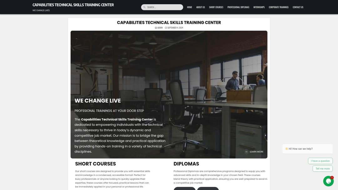 CAPABILITIES TECHNICAL SKILLS TRAINING CENTER