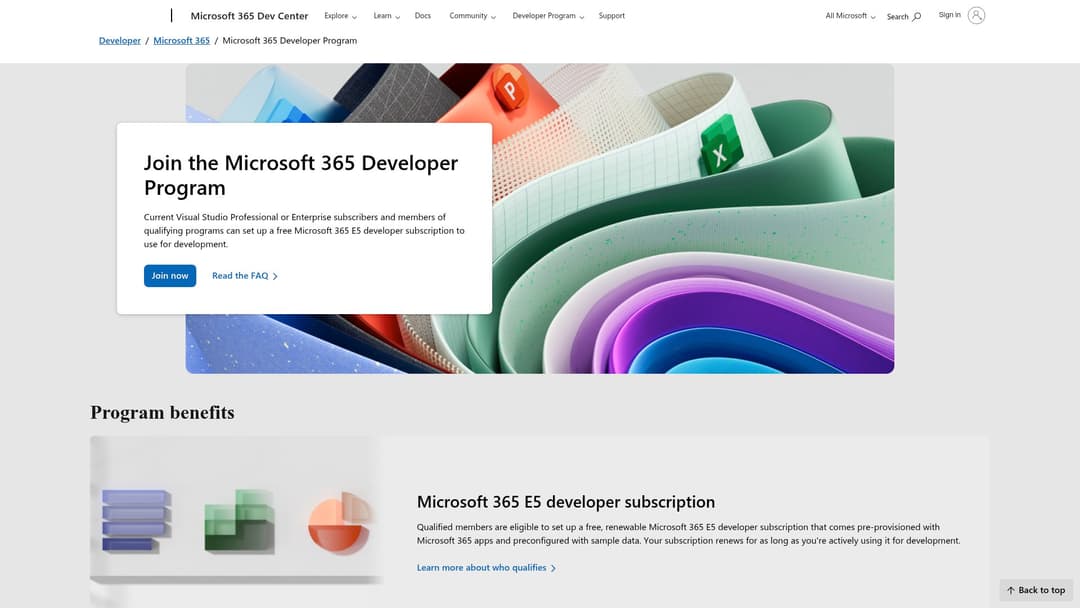 Microsoft 365 Developer Program