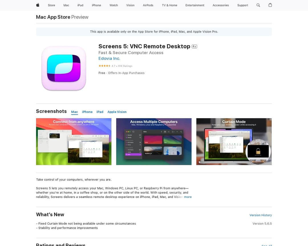 Screens 5: VNC Remote Desktop