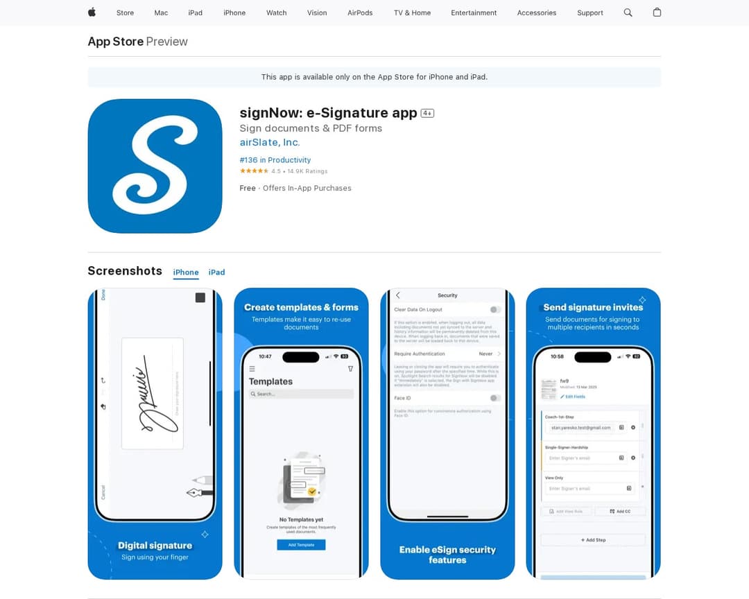 signNow: e-Signature app