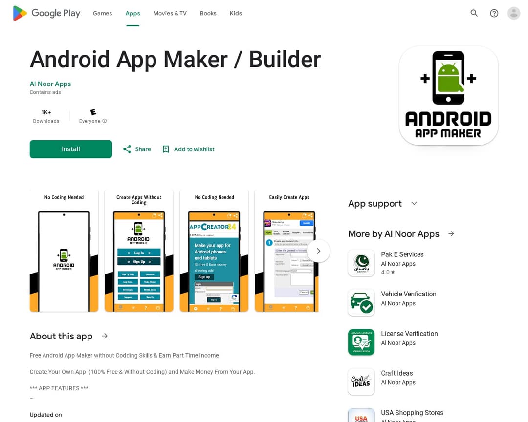Android App Maker / Builder
