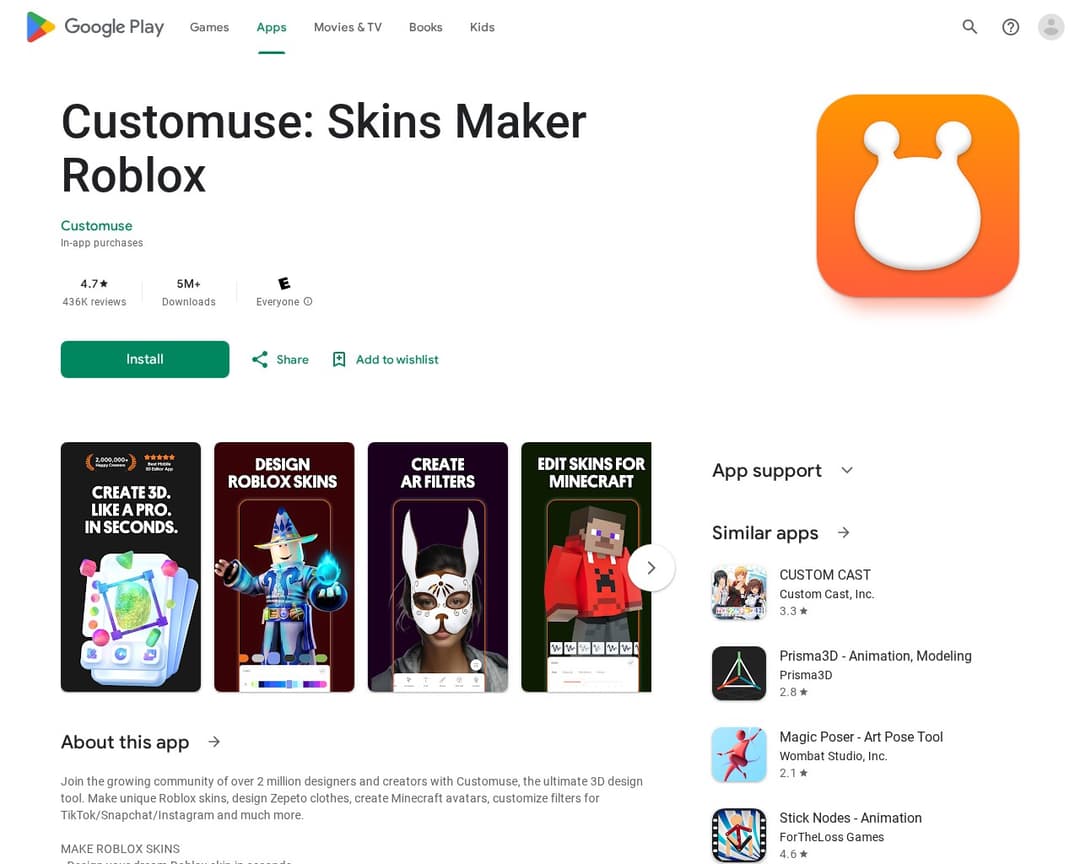 Customuse: Skins Maker Roblox