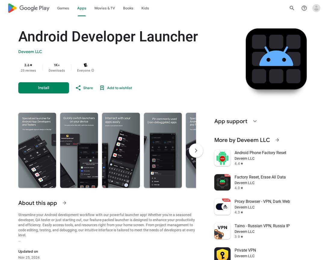 Android Developer Launcher