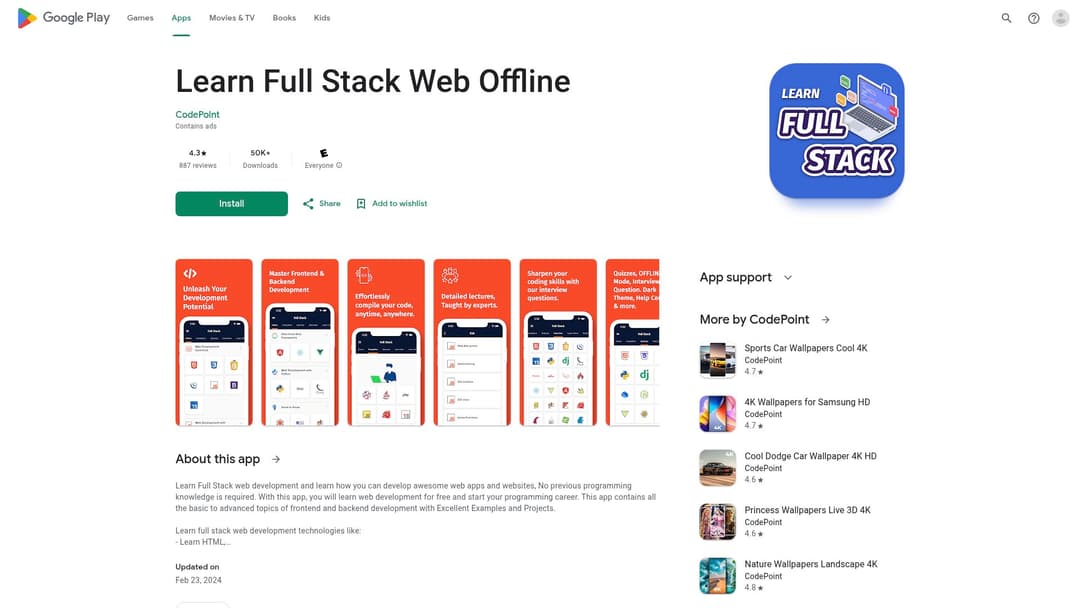 Learn Full Stack Web Offline