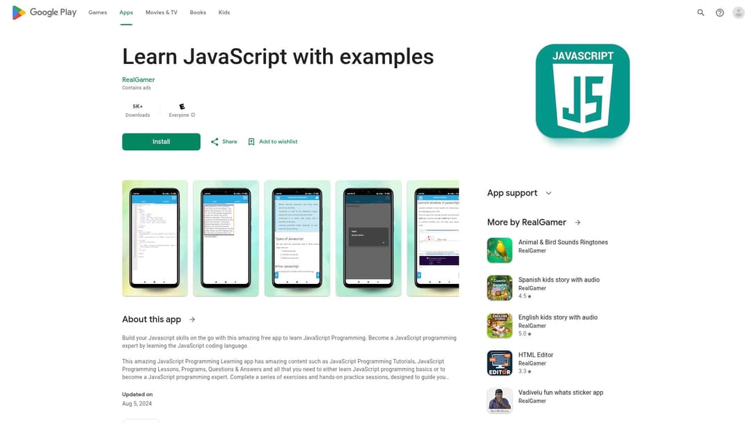 Learn JavaScript with examples